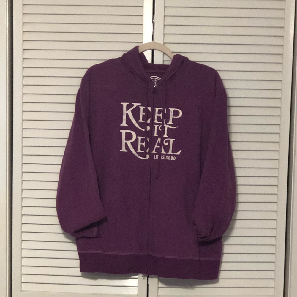 Life is Good zip up hoodie